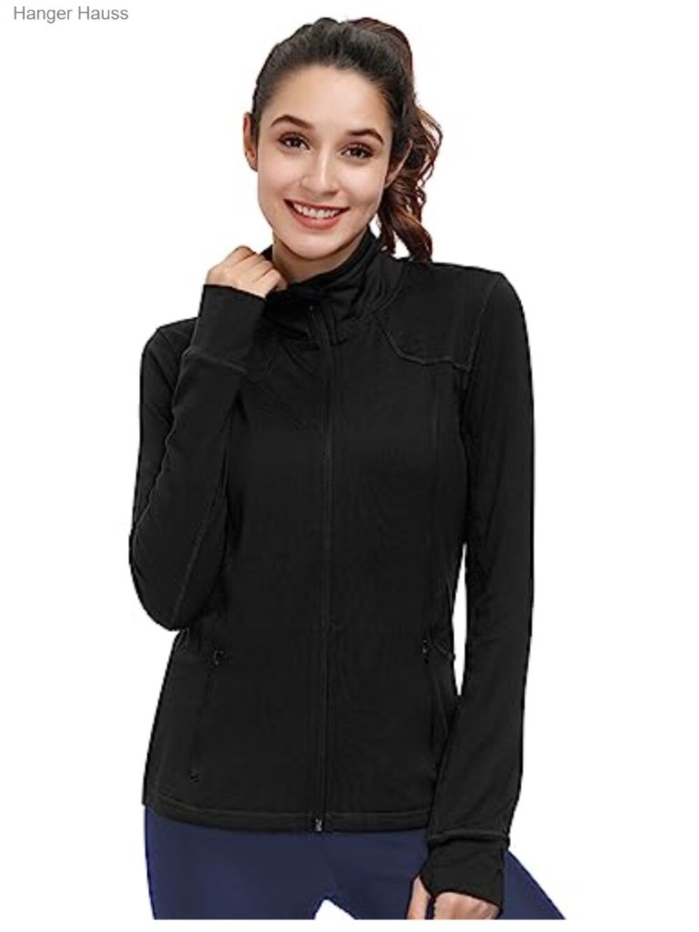 Women's Athletic Track Jacket with Full Zip, Lightweight 4-Way Stretch